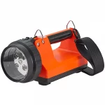 Streamlight® E-Flood® LiteBox® rechargeable lantern in orange with carry handle and pivoting LED head.