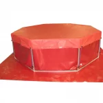 Husky® Ground Tarp in use beneath a water tank, providing protection from dirt and moisture to maintain a clean and stable setup during firefighting and emergency response operations.