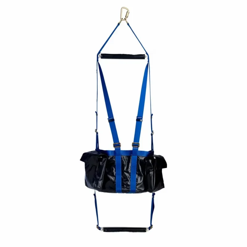Back view of the 3M™ DBI-SALA® Suspended Workman’s Chair – 15 in x 18 in x 0.75 in, showcasing the durable frame and reinforced support designed for safe and comfortable use during suspended work at height.