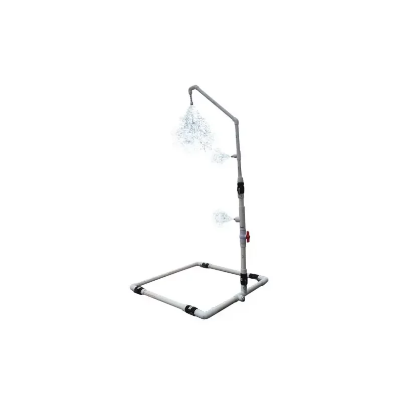 Husky® Portable Decontamination Shower System frame without the curtain, displaying its open structure and strategically placed spray nozzles for effective hazardous material decontamination during emergency operations.