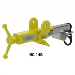 Pelsue® BC-14S Adjustable Beam Clamp Base designed for I-beam mounting, featuring heavy-duty steel construction, adjustable clamping jaws, and a secure anchoring point for confined space and fall protection equipment.