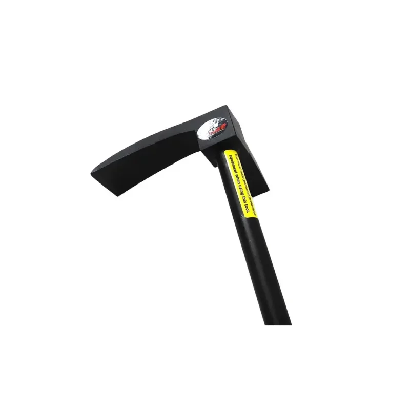 Close-up of the striking end of the JTC Halligan Jersey Bar, featuring its reinforced forged steel tip designed for maximum leverage and durability in forcible entry and rescue tasks.