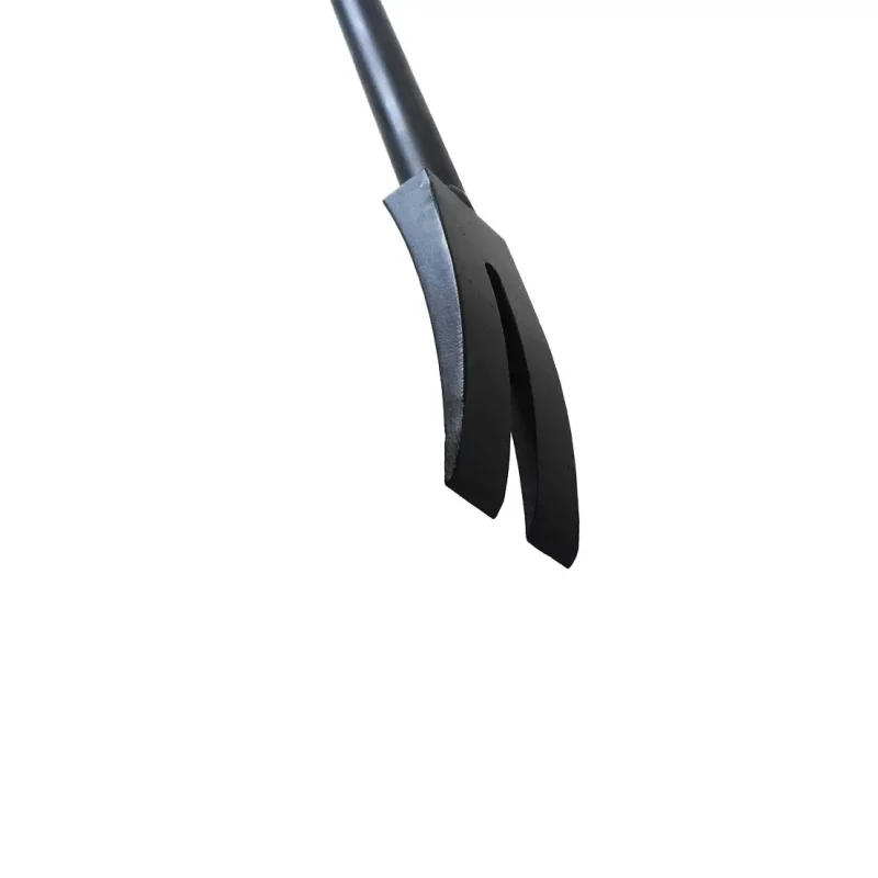 Close-up of the prying end of the JTC Halligan Jersey Bar, showing the reinforced forged steel tip designed for maximum leverage and effective forcible entry.
