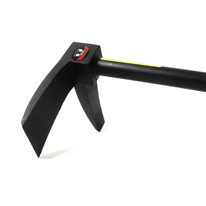 Detailed close-up of the JTC Halligan Jersey Bar’s striking end, showcasing its robust forged steel construction built to withstand heavy impact during emergency breaching.