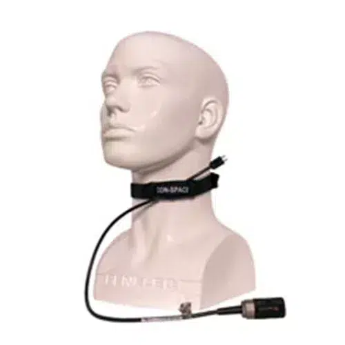 Savox Throat Mic CS-TM, a vibration-sensitive throat microphone with washable neckband, designed to provide clear, hands-free communication in high-noise and extreme environments for first responders and tactical users.