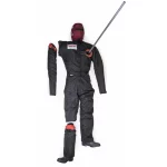 A Ruth Lee™ Multi Trauma Training Manikin featuring realistic injuries, positioned for use in a simulated emergency scenario involving trauma care or casualty extraction.