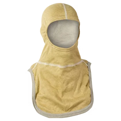 MajFire PRO-X2-23 PG Hood in gold, flame-resistant protective firefighting hood designed for thermal protection and structural fire service use in high-heat environments.