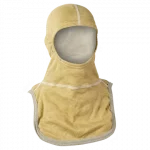 MajFire PRO-X2 PG Hood shown in gold flame-resistant fabric with reinforced seams, featuring a full-coverage design for enhanced thermal protection, comfort, and a secure fit.