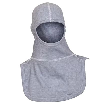 MajFire PRO-X2 RK Hood shown in grey knit fabric with reinforced seams, featuring a full-coverage design for reliable thermal protection, comfort, and a secure fit.
