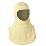 MajFire PRO-X2 PK10 Hood shown in light yellow flame-resistant fabric with reinforced seams, featuring a full-coverage design for enhanced thermal protection, comfort, and a secure fit.