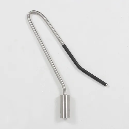 Northern Diver narrow hook reach pole attachment in stainless steel with rubber-coated tip.