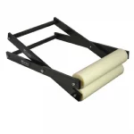 Kochek black steel hose roller with dual foam rollers for fire hose deployment.
