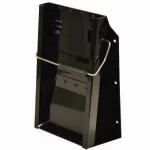 Kochek black steel chock storage bracket with wire retainer.