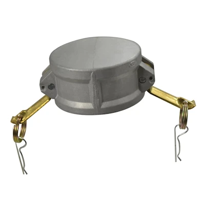 Kochek aluminum camlock dust cap with brass locking cam arms.