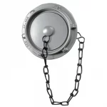 Kochek aluminum Storz cap with attached chain and knob handle.