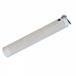 Kochek white PVC horizontal strainer with perforated screen and back flushing cover.