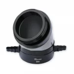 Kochek black aluminum 45 degree high pressure elbow with 5 NH swivel long handle female by male coupling.