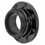 Black Kochek rigid male threaded-to-flange adapter with bolt-hole flange for fire hose connections.
