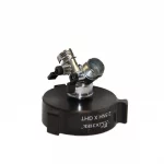 Black Kochek rigid male threaded-to-flange adapter with bolt-hole flange for fire hose connections.