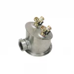 Kochek Hazmat Manifold with female swivel rocker lug inlet x two male GHT outlets for splitting a fire hose line into dual garden hose connections.