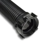 Black Kochek 4 NH PVC suction hose with corrugated construction and female swivel rocker lug threaded coupling.