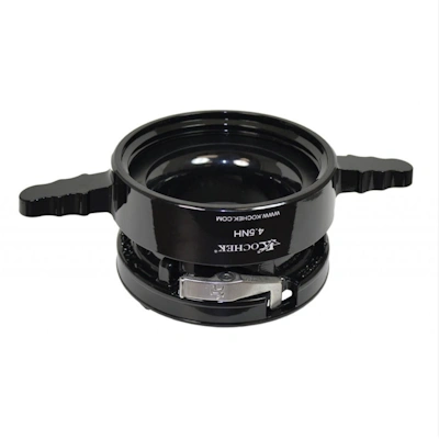Kochek black aluminum S54L Storz by 4.5 NH swivel long handle female adapter with locking pin coupling.