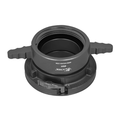 Kochek black aluminum S54L-T Storz full time swivel by 4 NH swivel long handle female adapter with locking pin coupling.