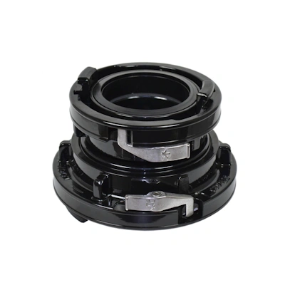 Kochek black aluminum S60S Storz by Storz adapter with dual locking pin couplings.