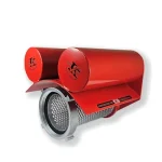 Red Kochek threaded female floating strainer with dual flotation drums and mesh basket.