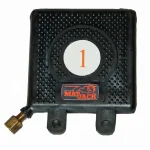 Black Matjack 1.5 ton aramid high-pressure air lifting bag with brass fill valve and reinforced textured surface.