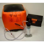 Complete Matjack Quick Lift 1818 kit with orange air bag, hand pump, hoses, and black storage bag.
