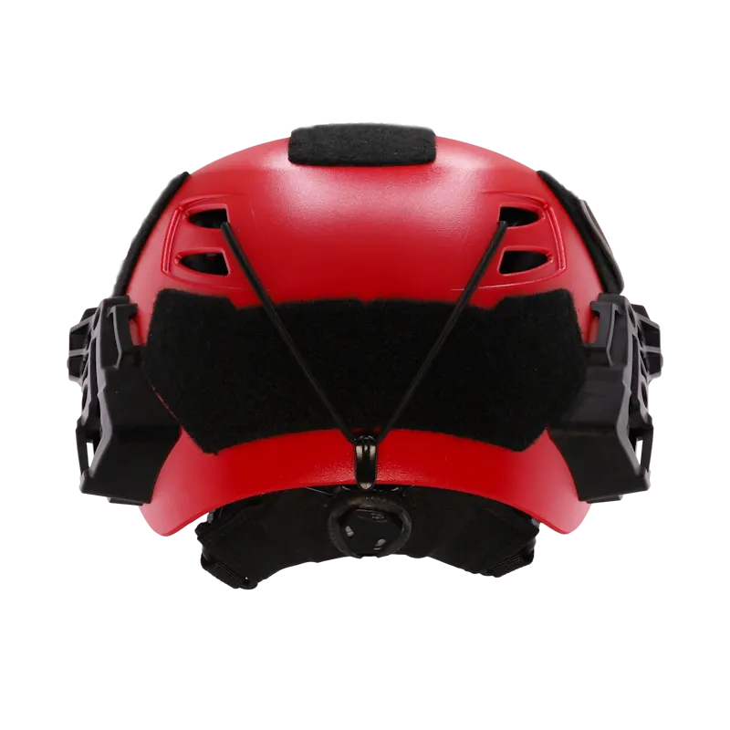 Team Wendy® EXFIL® Maritime Rescuer Bump Helmet in red, rear view with retention dial and dual side rails.